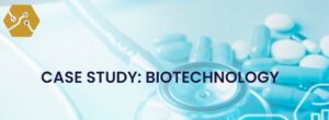 "Case Study: Biotechnology" is in bold letters across a light blue background featuring medical devices. The MATC logo is in the upper left corner.