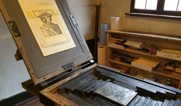 Old printing press.